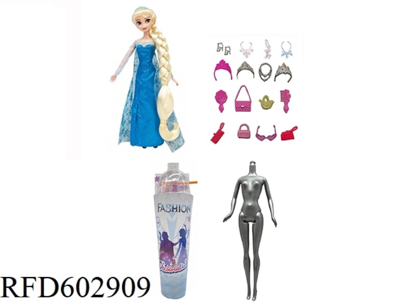 3RD-GENERATION SNOW PRINCESS SERIES WHITE DIAMOND 11.5-INCH REAL COLOR-CHANGING SOAKED SNOW PRINCESS
