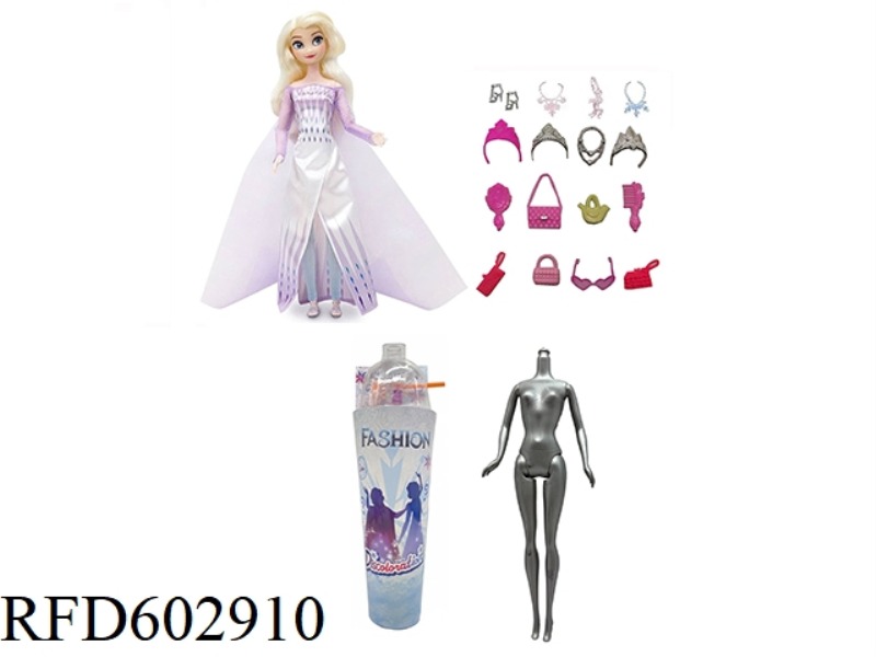 3RD-GENERATION SNOW PRINCESS SERIES WHITE DIAMOND 11.5-INCH REAL COLOR-CHANGING SOAKED SNOW PRINCESS
