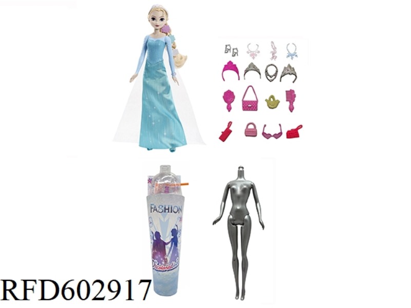 3RD-GENERATION SNOW PRINCESS SERIES WHITE DIAMOND 11.5-INCH REAL COLOR-CHANGING SOAKED SNOW PRINCESS