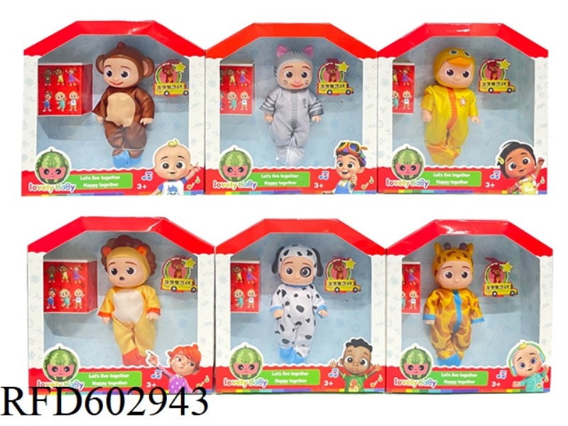 5-INCH FULL-BODIED COCOMELON ANIMAL SERIES WATERMELON SCHOOL BUS JJ SUPER BABY DOLL
