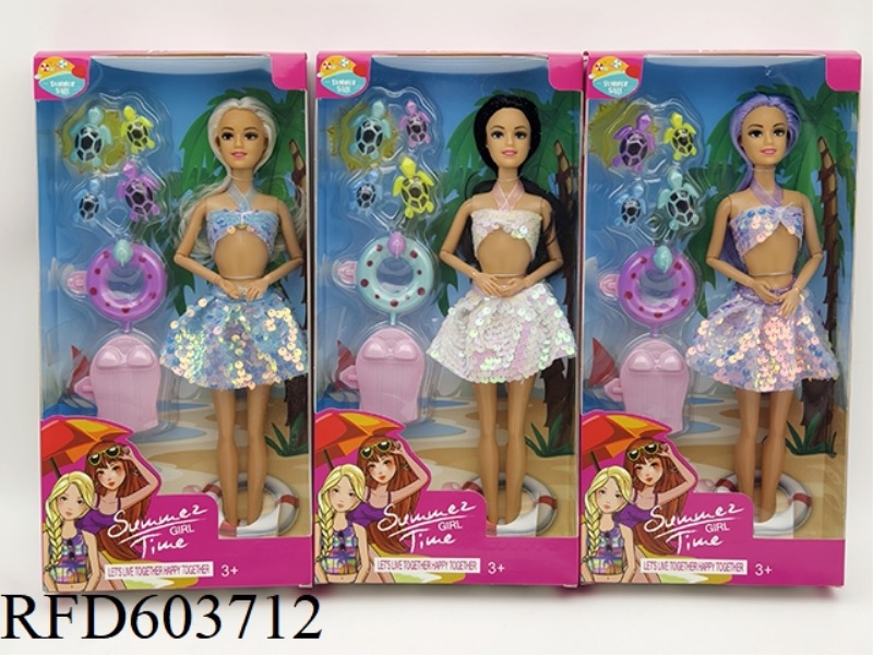 11-INCH REAL 9-JOINT SWIMSUIT BARBIE+ACCESSORIES