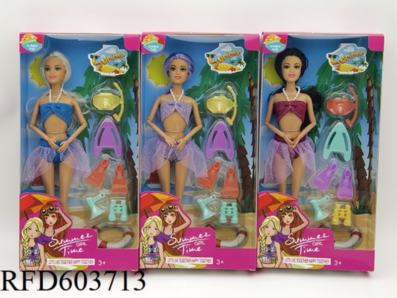 11-INCH REAL 9-JOINT SWIMSUIT BARBIE+ACCESSORIES