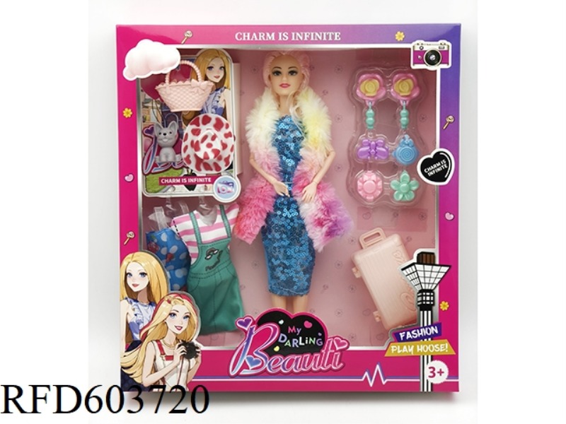 11-INCH FULL-LENGTH 9-JOINT DRESS BARBIE+SKIRT+ACCESSORIES