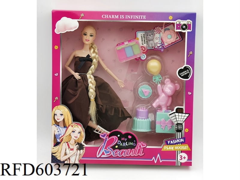 11-INCH FULL-LENGTH 9-JOINT DRESS BARBIE+SKIRT+ACCESSORIES