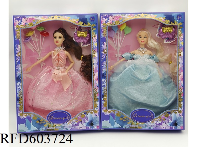 11-INCH FULL-LENGTH 9-JOINT DRESS BARBIE+ACCESSORIES