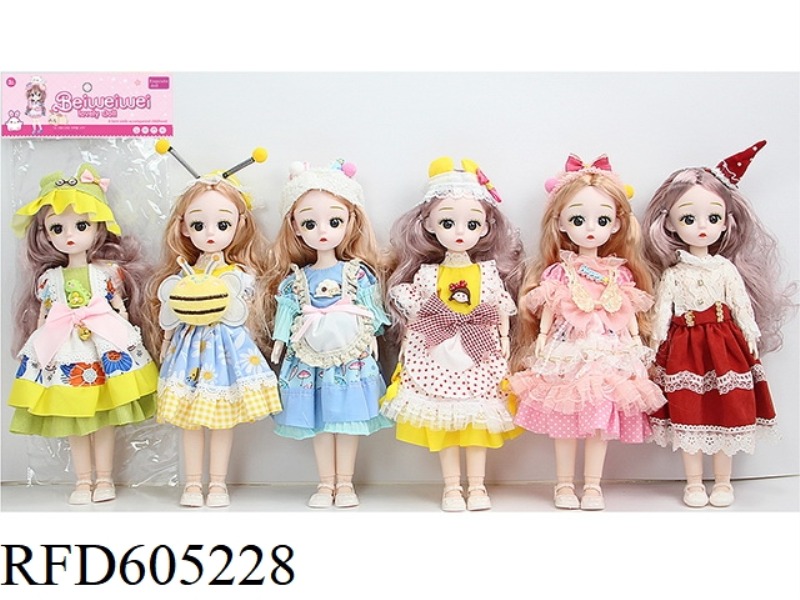 12 INCH 30CM 21 JOINTS 3D REAL EYE FASHION LORI DOLL WEARING HAIR ACCESSORIES