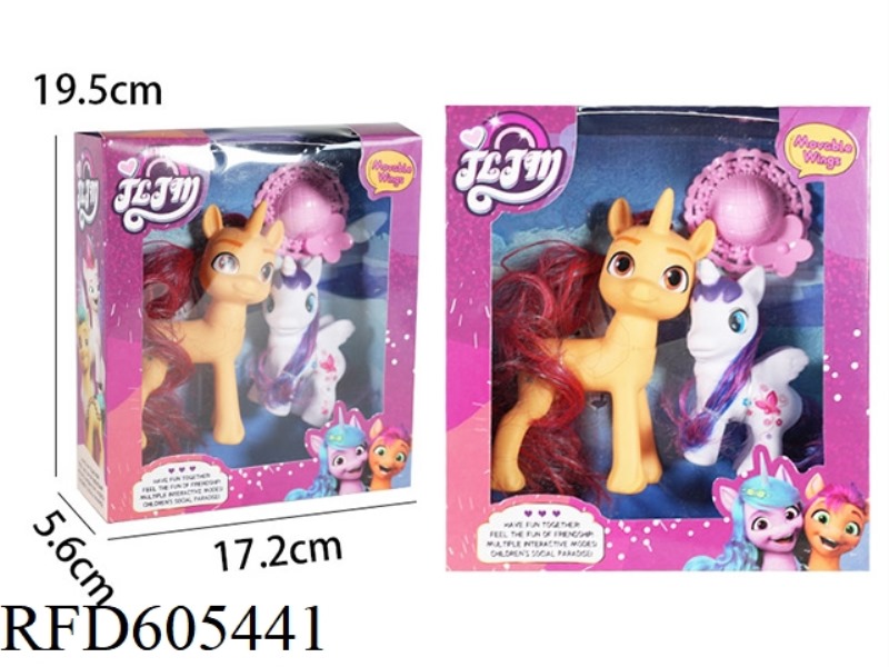 188 FAIRY CUTE HORSE SMALL (NO WINGS) +193 SMALL WILDEBEEST + HAT