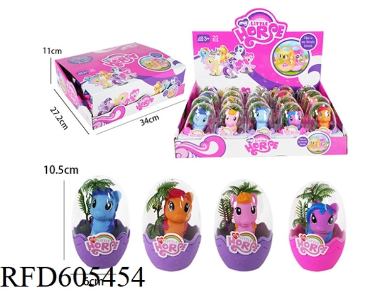 EGG MOUNTED HORSE WITH TREE 20PCS/ DISPLAY BOX