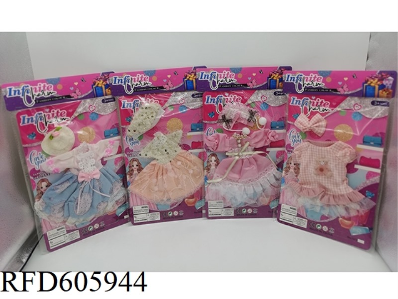 12 INCH YE LUOLI 30CM DOLL CLOTHES FOUR MIXED.