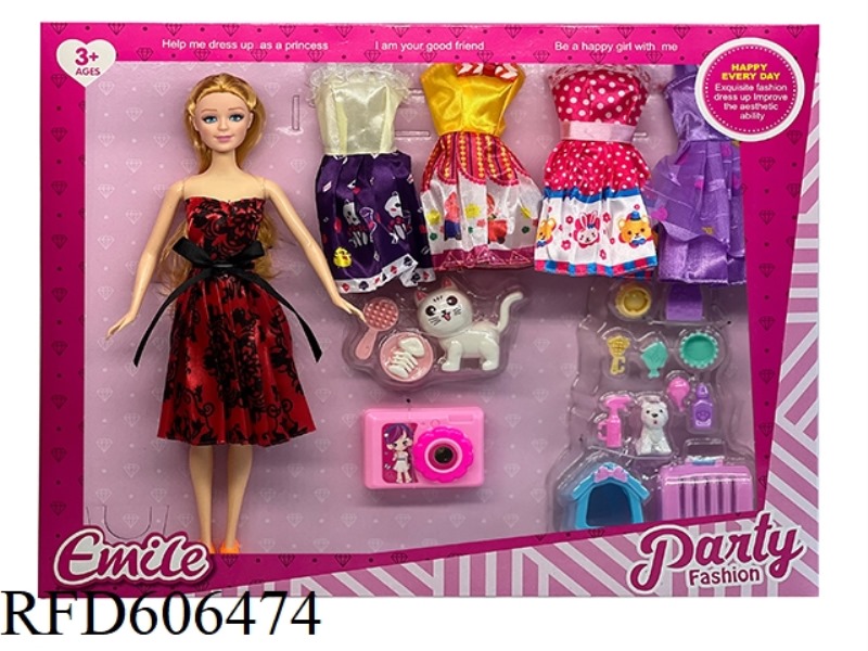 11.5 INCH DOLL FASHION SKIRT 4 SETS OF CLOTHES+ACCESSORIES