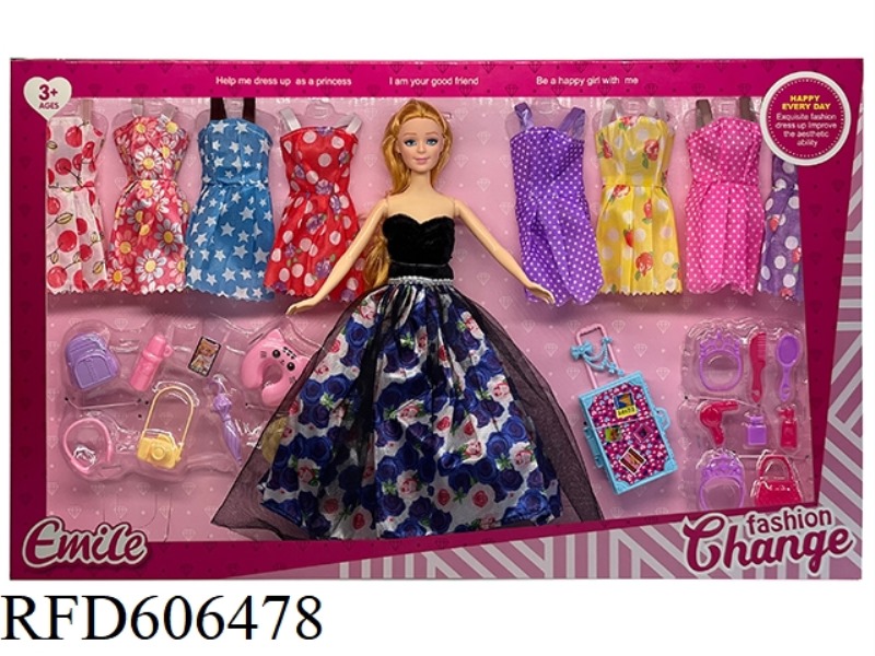 11.5 INCH DOLL FASHION DRESS 8 SETS OF CLOTHES+ACCESSORIES