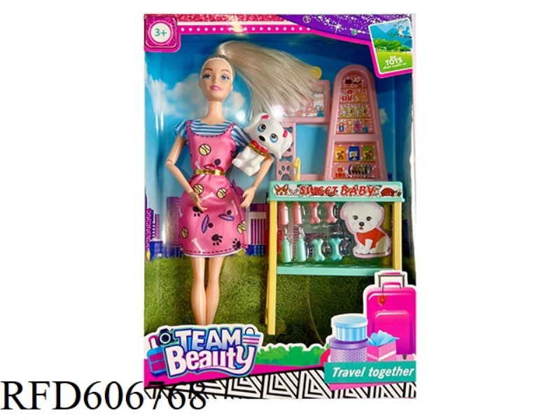 11.5-INCH 9-JOINT BARBIE SUIT WITH COSTUME DOG THEME