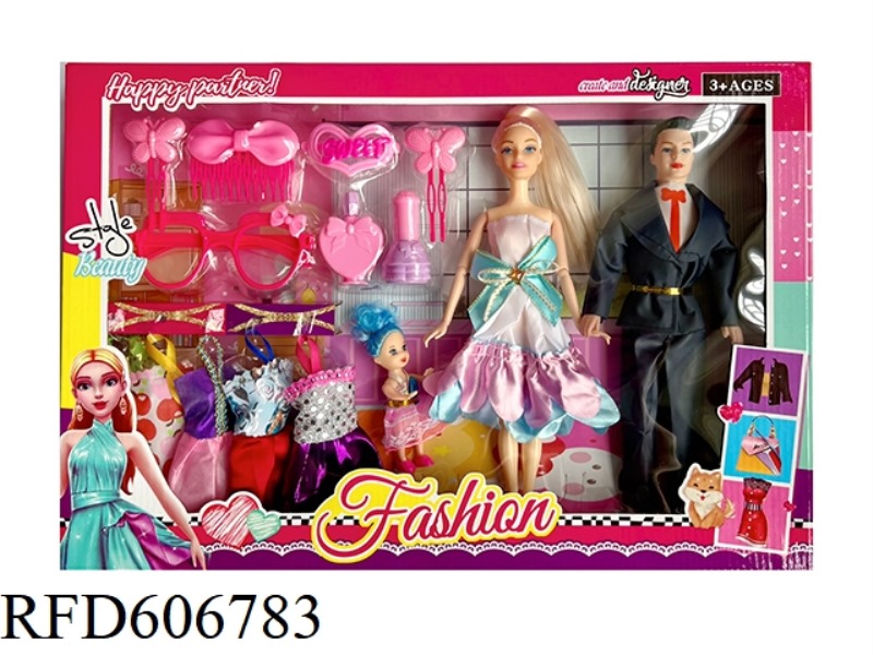 11.5-INCH 9-JOINT BARBIE DOLL SUIT FOR MEN AND WOMEN WITH COSTUMES