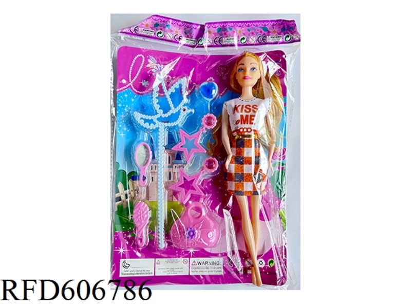 11.5 INCH BARBIE DOLL WITH WAND JEWELRY SET