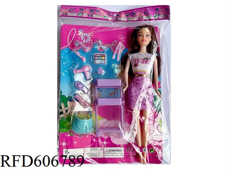 11.5 INCH BARBIE DOLL WITH HAIRDRESSING SET