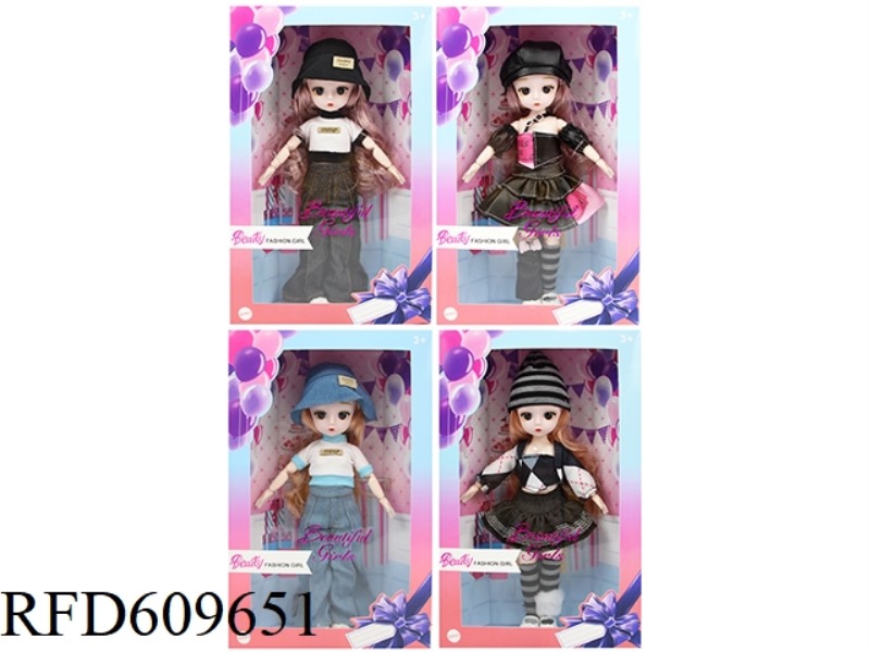 12 INCH 30CM 21 JOINTS REAL 3D REAL EYE LOLITA DOLL+HAIR ACCESSORIES