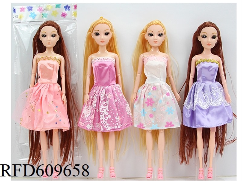 11.5 INCH 30CM 11 JOINTS REAL 3D REAL EYE LONG HAIR BARBIE DOLL