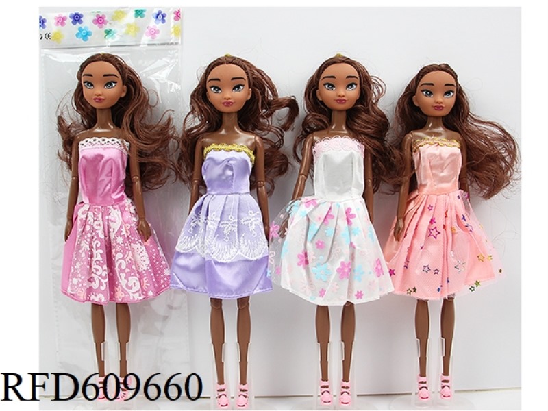 11.5 INCH 30CM 11 JOINT COLOR PRINTING TRUE EYE BLACK BARBIE DOLL