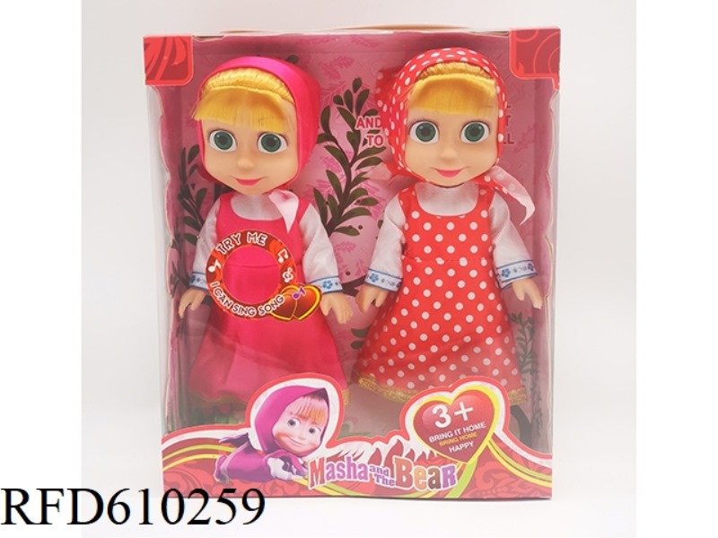 10 INCH EMPTY MARTHA DOLL WITH MUSIC IC DOUBLE DRESS
