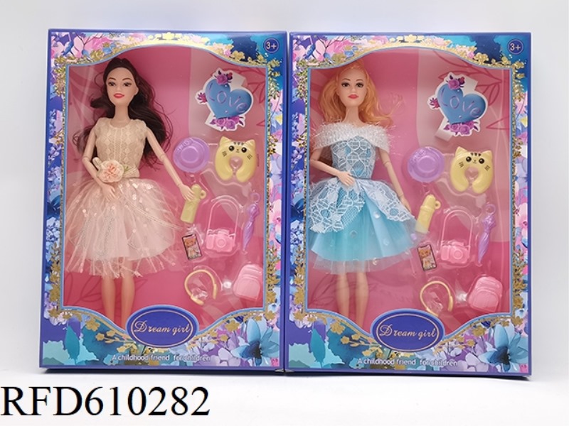 11.5 INCH 9-JOINT FASHION BARBIE WITH CAMERA BAG BLISTER