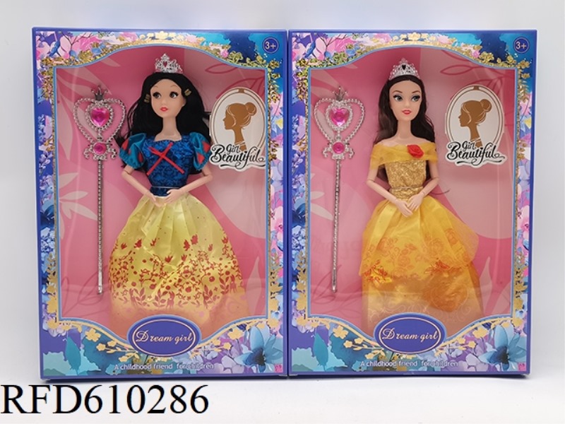 11.5 INCH 9-JOINT DISNEY PRINCESS WITH CROWN+MAGIC WAND