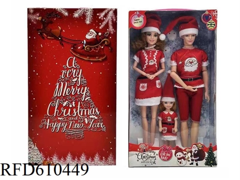 HIGH-END 11.5-INCH REAL 112-JOINT CHRISTMAS SUIT BARBIE AND 11.5-INCH 12-JOINT REAL MAN 2 BOXES WITH