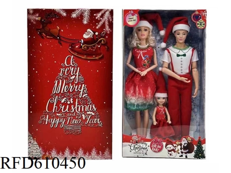 HIGH-END 11.5-INCH REAL 112-JOINT CHRISTMAS SUIT BARBIE AND 11.5-INCH 12-JOINT REAL MAN 2 BOXES WITH