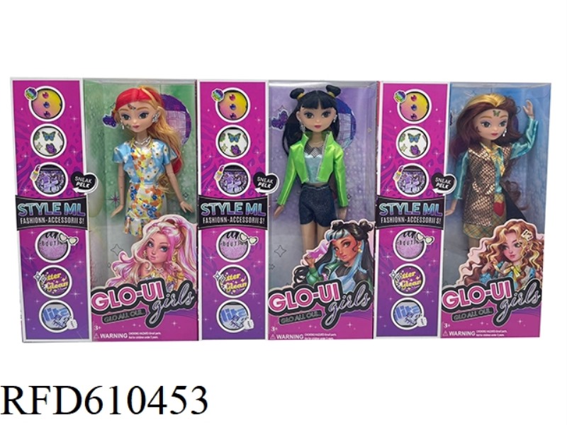 HIGH-END VIVID CARTOON 10-INCH 12-JOINT REAL SURPRISE FASHION DOLL WITH A DYEING PASTE AND 5 KINDS O