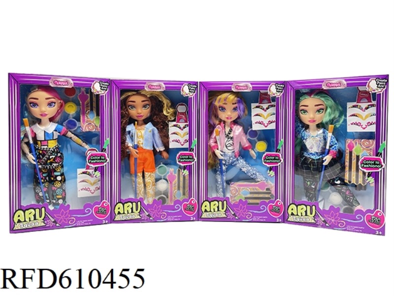 DISNEY DIY ART PAINTING SERIES JUSTPIAY10 INCH 12 JOINTS REAL BODY COLOR GRAFFITI ART SQUAD DOLL 9 D