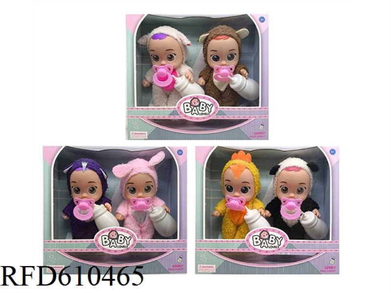 10 INCH VINYL 6 PLUSH CRYING DOLLS WITH TEARS FUNCTION WITH IC FOUR TONES 2 PACK.