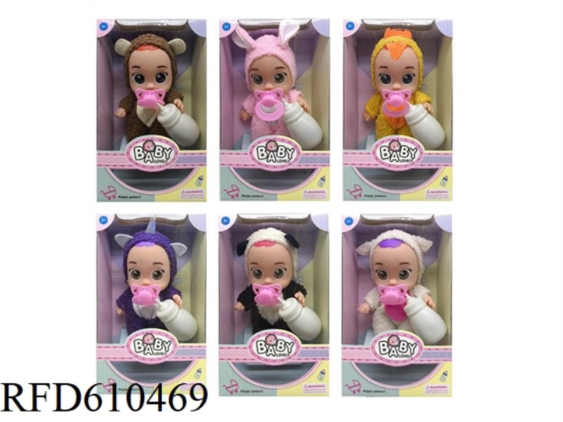10 INCH VINYL 6 PLUSH CRYING DOLLS WITH TEARS FUNCTION WITH IC FOUR-TONE 6 MIXED.