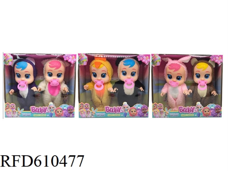 10 INCH VINYL 6 PLUSH CRYING DOLLS WITH TEARS FUNCTION WITH IC FOUR-TONE 2 1 BOX 3 MIXED.
