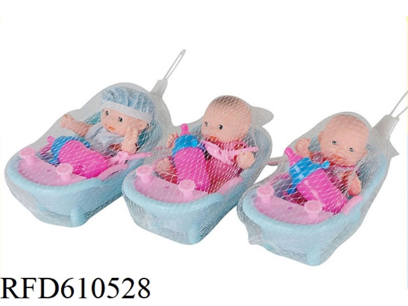 3 5.5-INCH VINYL EXPRESSION DOLLS WITH BATH BOTTLES