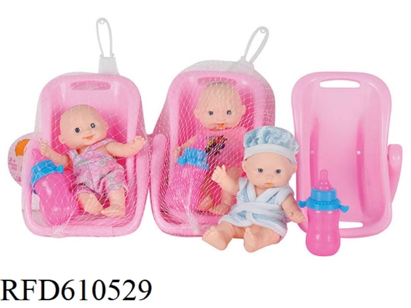 3 5.5-INCH VINYL EXPRESSION BABY WITH SUITCASE BOTTLE