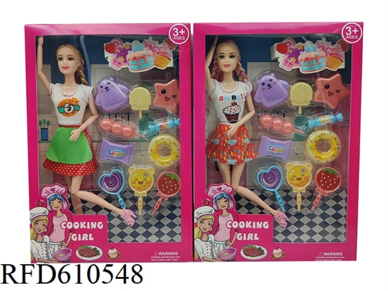 HIGH-END 11.5-INCH REAL 11-JOINT FASHION BARBIE WITH CANDY ACCESSORIES BLISTER