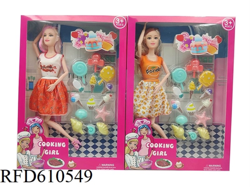 HIGH-END 11.5-INCH REAL 11-JOINT FASHION BARBIE WITH CANDY ACCESSORIES BLISTER