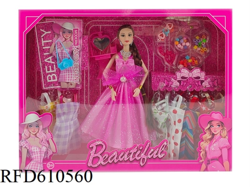HIGH-END 11.5 INCH REAL 9-JOINT WEDDING DRESS BARBIE WITH CANDY ACCESSORIES BAG ACCESSORIES HANGING