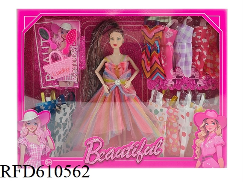 HIGH-END 11.5-INCH REAL 9-JOINT WEDDING DRESS BARBIE WITH SMALL ACCESSORIES BAG HANGING SKIRT ACCESS
