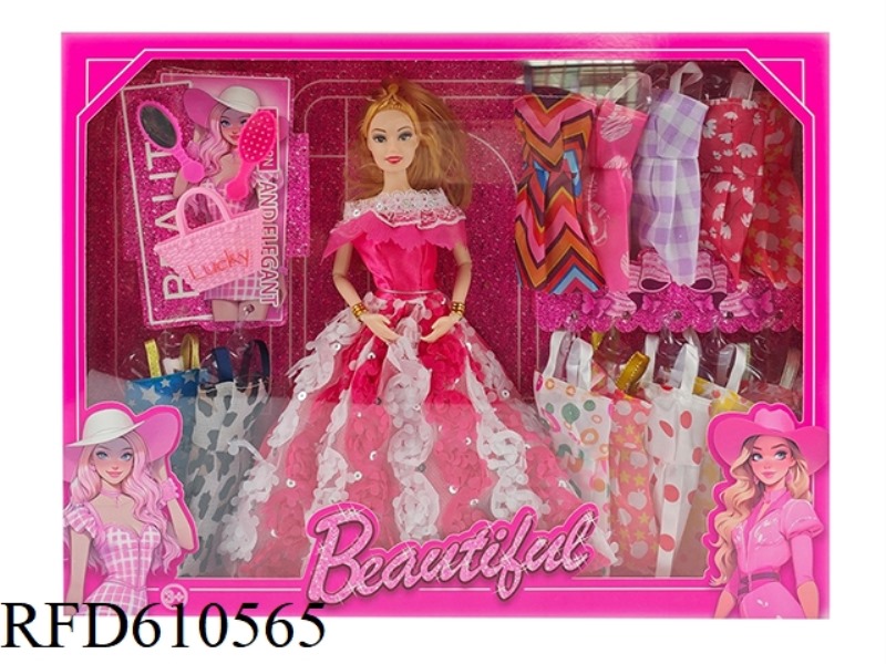 HIGH-END 11.5-INCH REAL 9-JOINT WEDDING BARBIE BAG COMB MIRROR ACCESSORIES HANGING SKIRT ACCESSORIES
