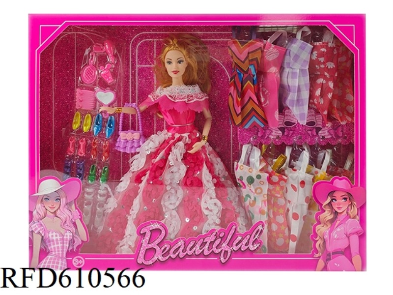 HIGH-END 11.5-INCH REAL 9-JOINT WEDDING BARBIE SHOES PLASTIC ACCESSORIES BAG HANGING SKIRT ACCESSORI