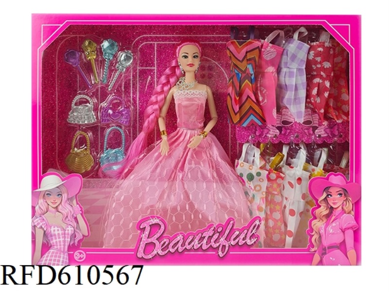 HIGH-END 11.5-INCH REAL 9-JOINT WEDDING BARBIE SHOES PLASTIC ACCESSORIES BAG HANGING SKIRT ACCESSORI