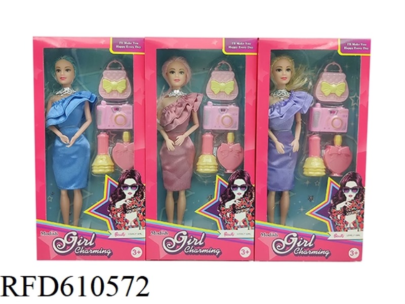 HIGH-END 11.5-INCH REAL 9-JOINT FASHION BARBIE WITH PLASTIC PARTS 3 MIXED.