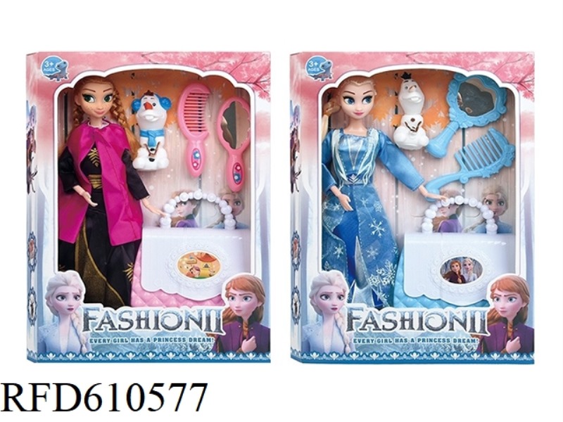 11.5 INCH BODY 9 JOINTS FROZEN WITH SNOW TREASURE, HANDBAG MIRROR COMB.