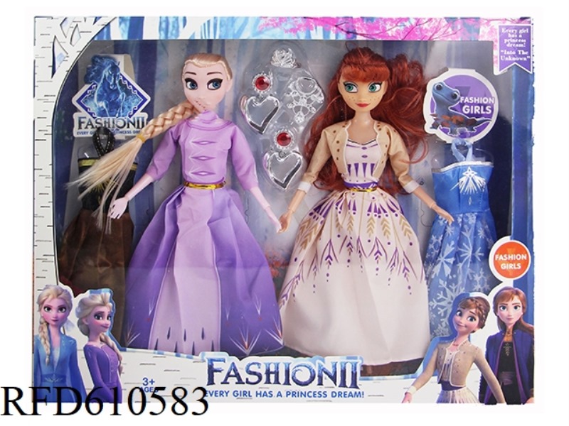 11.5-INCH SOLID 9-JOINT FROZEN 3-GENERATION SISTERS DRESS UP.