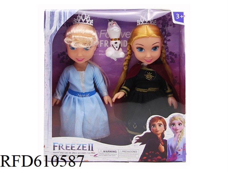 12-INCH EMPTY MUSIC PRINCESS BARBIE OF FROZEN WEARS A CROWN FOR 2 PEOPLE.