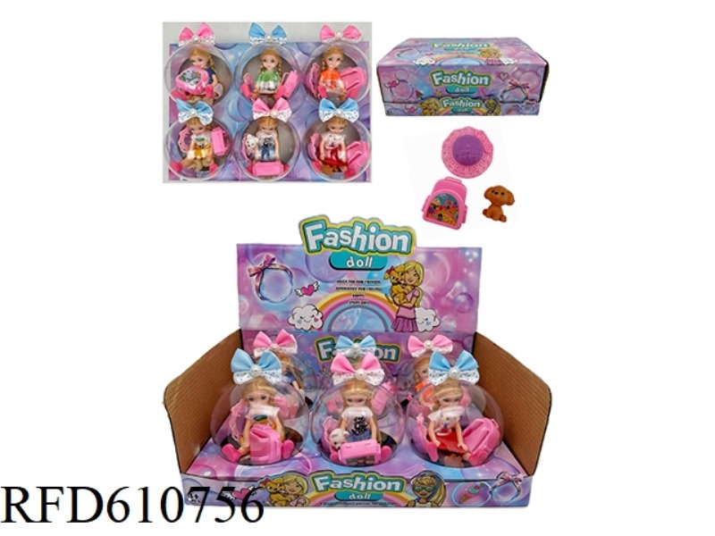 TRANSPARENT BALL 5 INCH REAL KELLY DOLL+ACCESSORIES 6PCS