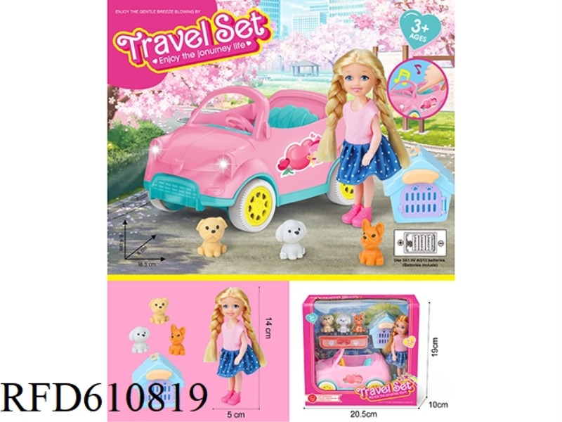 6-INCH BARBIE CAR SET (LIGHTING AND MUSIC)