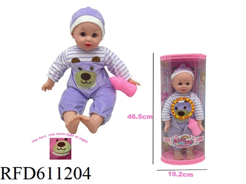 40CM STRAIGHT DOLL WITH 6-TONE IC BEAR WITH GLOW-IN-THE-DARK 40CM
