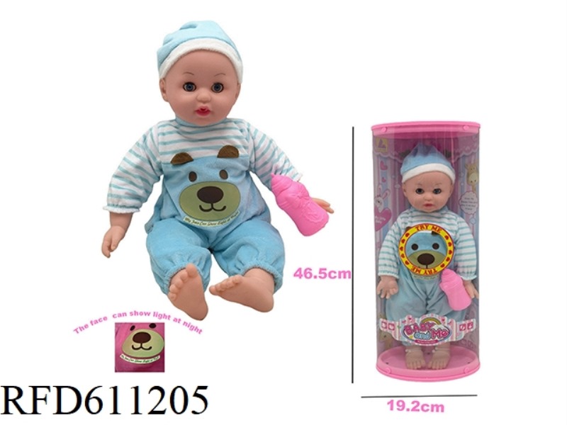 40CM STRAIGHT DOLL WITH 6-TONE IC BEAR WITH GLOW-IN-THE-DARK 40CM