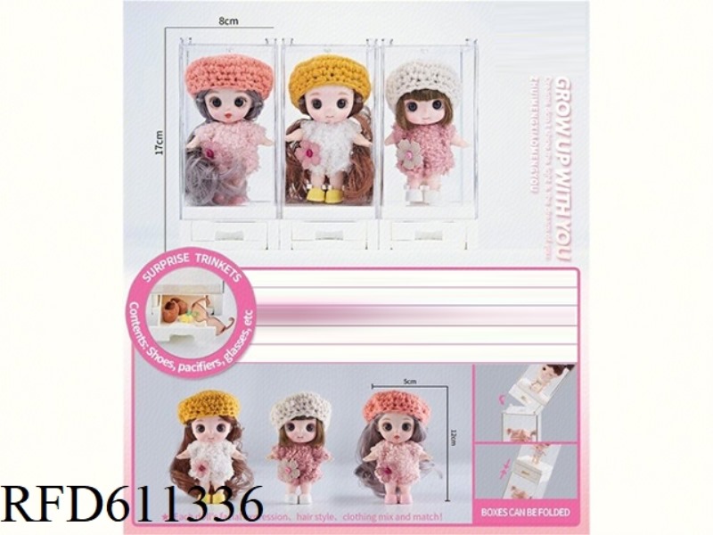 3-INCH 12CM SWEET SERIES - BARBIE DOLL WITH HAT+SMALL ACCESSORIES